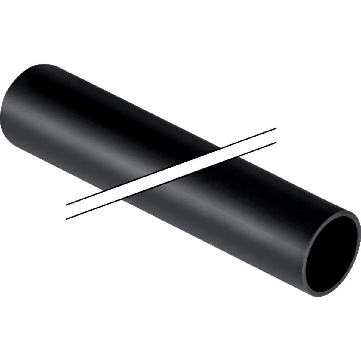 Rallonge pour tube de chasse Geberit: d45mm di40mm Noir
