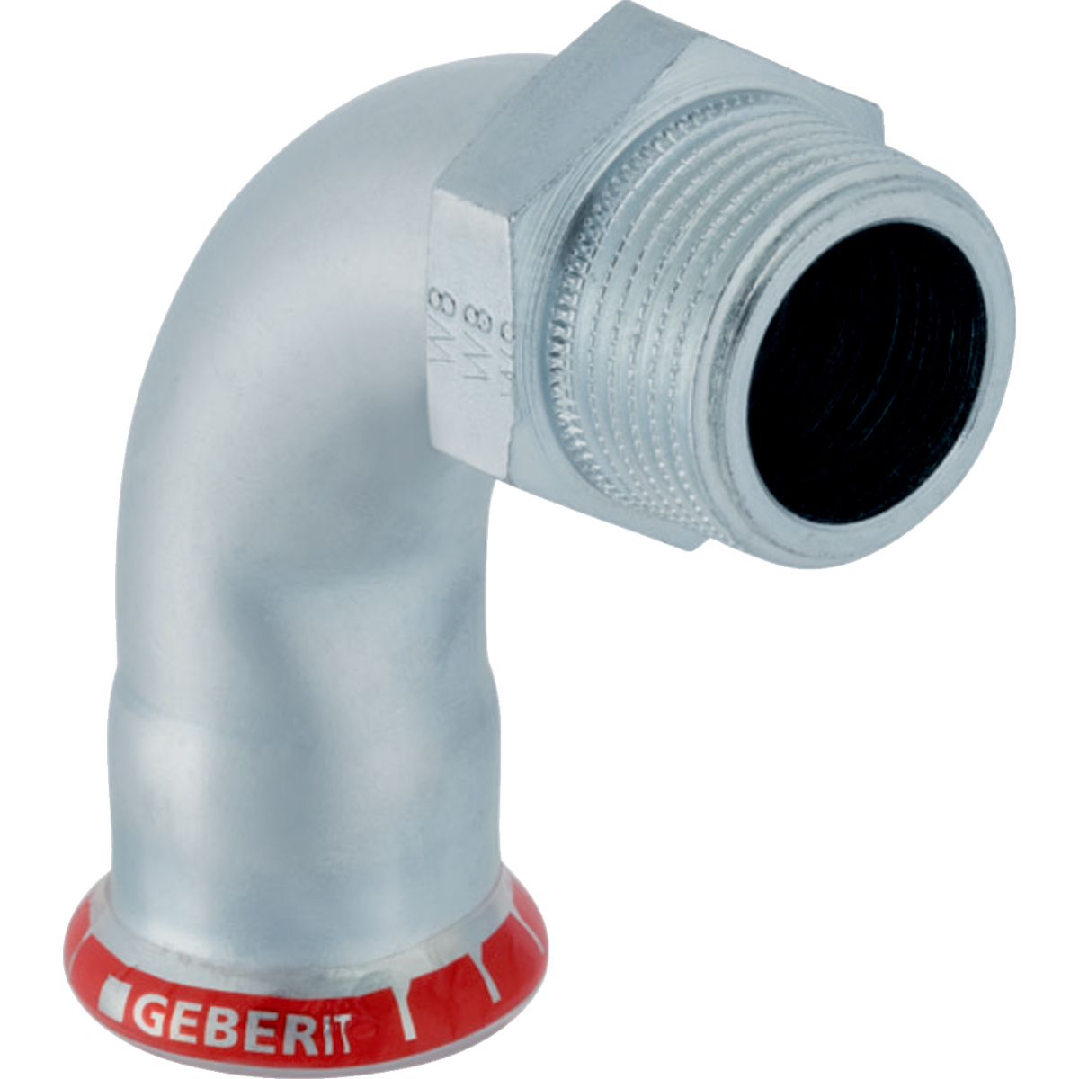 Coude raccord 90° Geberit Mapress acier carbone avec filetage extérieur: d18mm R1/2"
Traits:
- Galvanisé à l'extérieur
- Non serti non étanche
- Joint d'étanchéité en CIIR noir
- Indicateur de sertissage
- Manchon à sertir avec bouchon de protection transparent
Usage:
- Pour eau d'extinction d'incendie (mouillé)
- Pour lʼeau de refroidissement et de chauffage sans antigel
- Pour lʼeau de refroidissement et de chauffage avec antigel
- Pour sprinkler (mouillé)
- Pour eau de chauffage urbain ≤ 120 °C