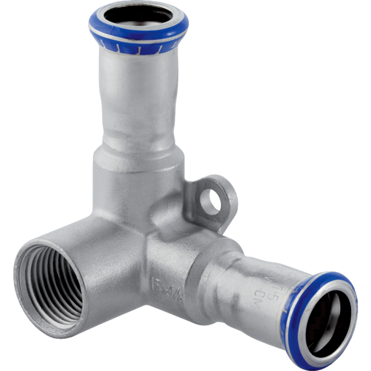 Applique double à angle droit 90° Geberit Mapress acier inoxydable à angle droit: d15mm d1=15mm Rp1/