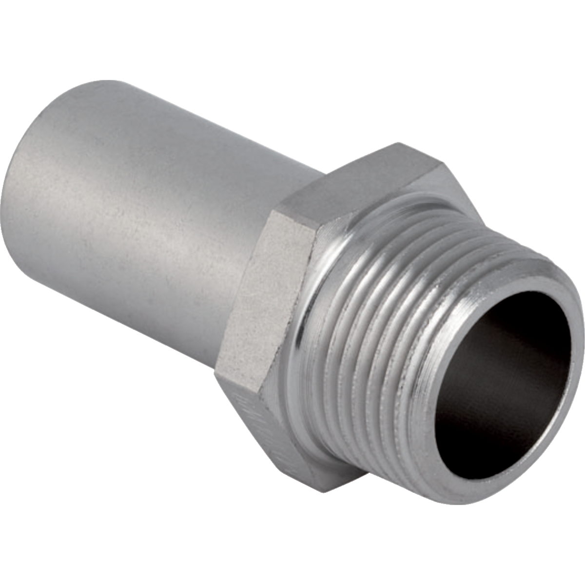 Raccord Geberit Mapress acier inoxydable avec filetage extérieur et extrémité à emboîter: d54mm R2"