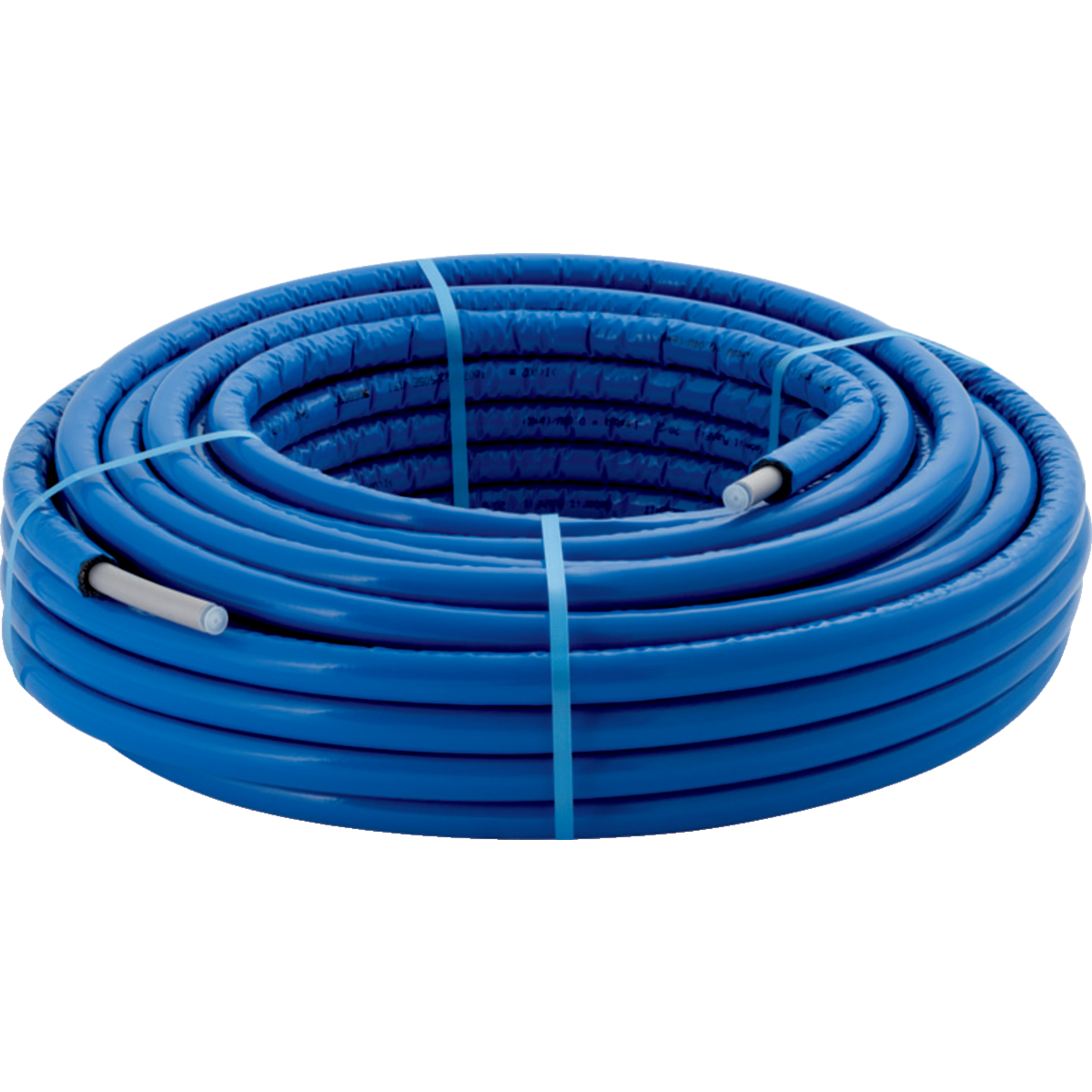 Tuyau composite métallique Geberit PushFit, rond, pré-isolé bleu, rouleau : d16mm s1=6mm L50m