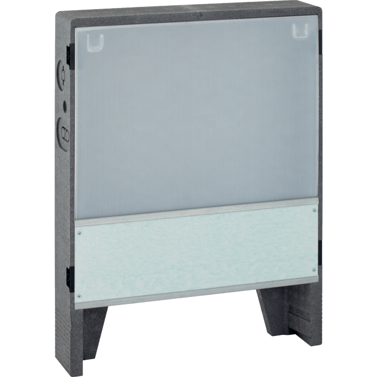 Coffret de distribution Geberit: B90cm
Traits:
- Découpes pré-perforées
- Adapté à distributeur avec raccordement à visser Geberit et départ du distributeur pour MasterFix
- Adapté à distributeur à emboîter Geberit et départ du distributeur pour connexion instantanée
Usage:
- Pour montage dans Geberit Duofix et Geberit GIS
- Pour construction massive et sèche