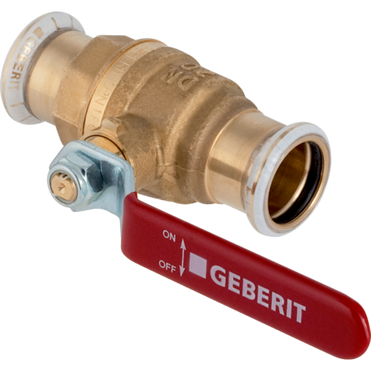 Robinet à bille Geberit Mapress avec levier de déclenchement: laiton d35mm
Traits:
- Manchon à sertir avec bouchon de protection transparent
- Indicateur de sertissage
- Non serti non étanche
- Bille en laiton, chromée
- Joint d'étanchéité en CIIR noir
Usage:
- Pour installations avec Geberit Mapress acier carbone
- Pour lʼeau de refroidissement et de chauffage sans antigel
- Pour installations avec Geberit Mapress Therm
- Pour air comprimé (classe de pureté d'huile 0–3)
- Pour lʼeau de refroidissement et de chauffage avec antigel