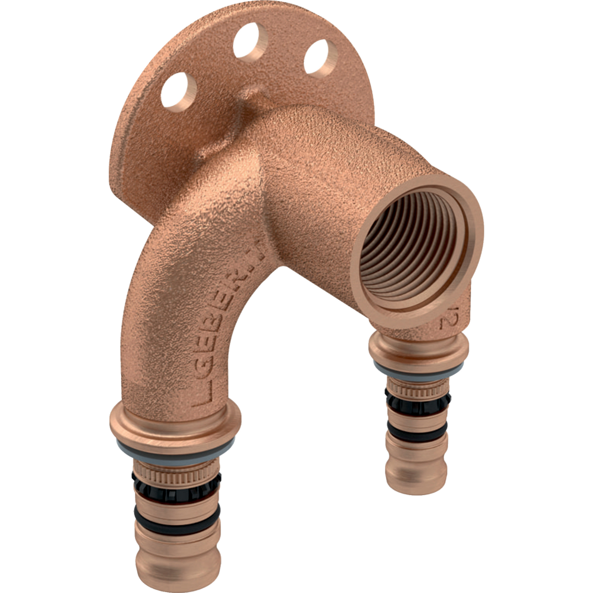 Equerre de raccordement double 90° Geberit Mepla: d16mm Rp1/2" d1=16mm L5.2cm