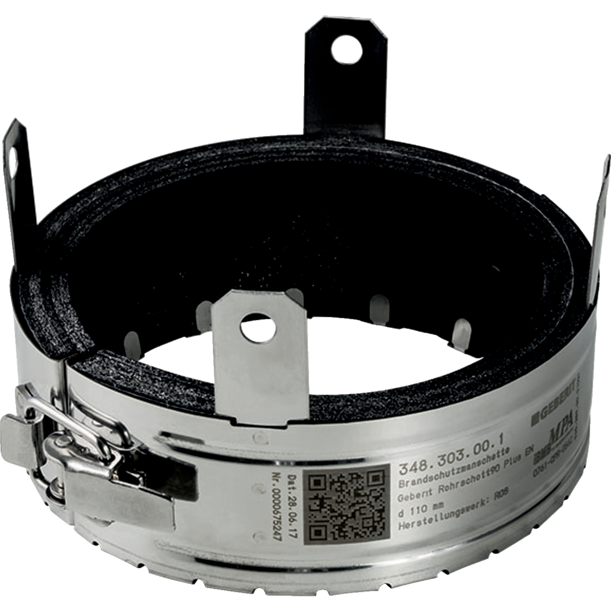 Manchette coupe-feu Geberit RS90 Plus EN: d=200mm, d1=213mm
Traits:
- Homologation selon EN 13501-2
- Isolation contre le bruit
- Selon spécifications techniques ETA-16/0001
- Classe de résistance au feu EI 90-U/U
Usage:
- Pour montage a posteriori en dalle, parois de construction sèche et massive
- Pour les passages de murs ou de dalles 0°–90°
- Pour protéger de la propagation des fumées et du feu
- Ne convient pas pour faire passer d'autres pièces ou outils
- Pour conduites d'évacuation des eaux Geberit dans les dimensions ø 40–200 mm
- Pour montage direct en dalle, paroi de construction sèche et massive lors d'une première installation
Livraison:
- Isolation des bruits solidiens
- Vis à béton
- Bande adhésive
- Plaque indicatrice