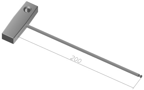 Sechskantstiftschlüssel mit Kugelkopf S = 4 mm, Extra lange Ausführung