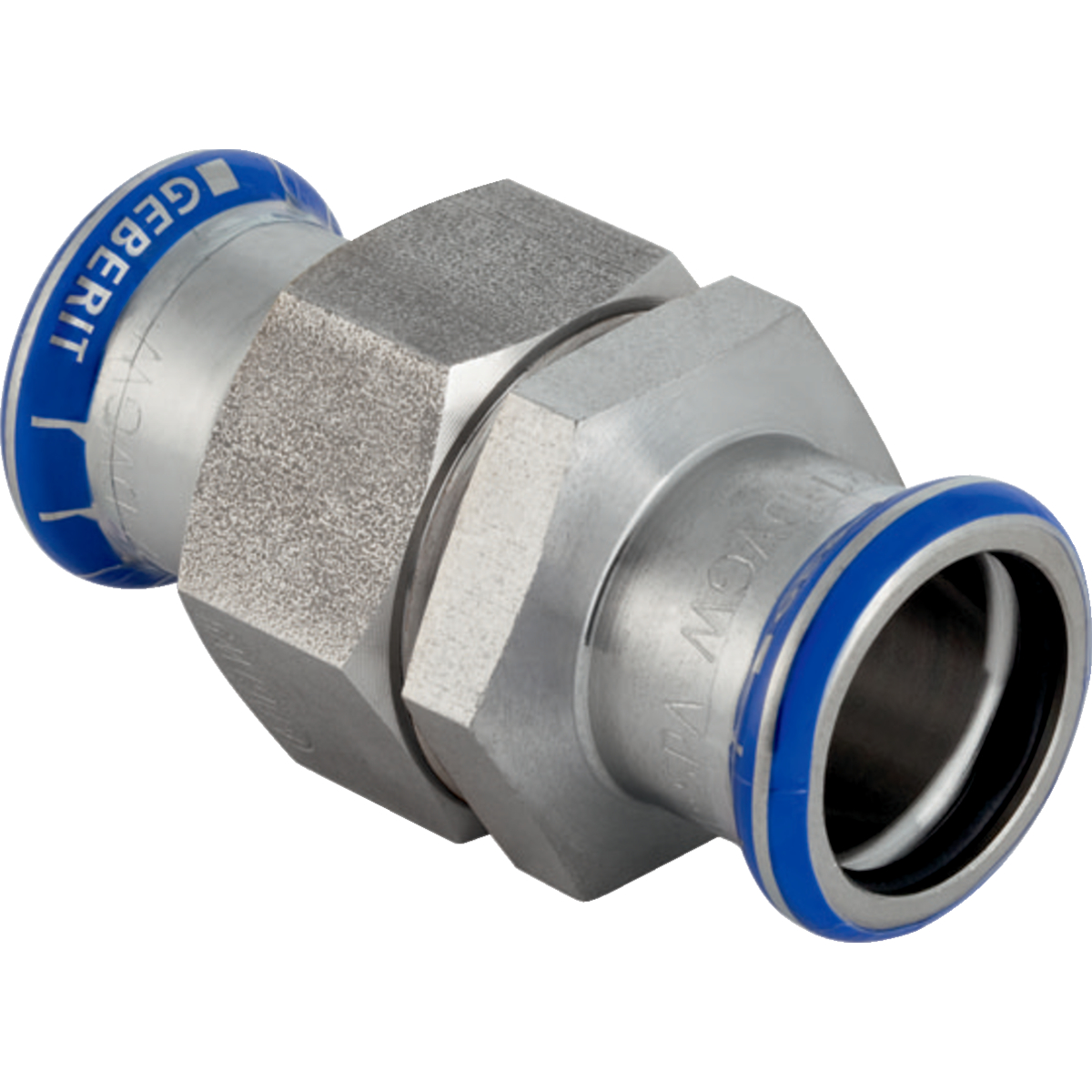 Raccord union Geberit Mapress acier inoxydable, écrou de serrage en acier CrNi: d15mm G3/4"