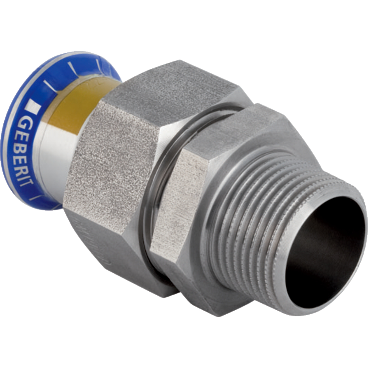 Raccord intermédiaire Geberit Mapress acier inoxydable avec filetage extérieur, écrou de serrage en acier CrNi (gaz): d28mm R1" G1 1/4"
Traits:
- Non serti non étanche
- Marqué en jaune
- Manchon à sertir avec bouchon de protection jaune
- Joint plat en matériau composite renforcé de fibres
- Sans silicone
- Joint d'étanchéité en HNBR jaune
- Indicateur de sertissage
Usage:
- Pour le raccordement des robinets de mesure, de régulation et des ensembles de protection
- Pour le raccordement d'appareils au gaz
- Pour le raccordement au tuyau d'alimentation en eau domestique
- Pour gaz liquéfiés
- Pour biogaz
- Pour gaz naturels