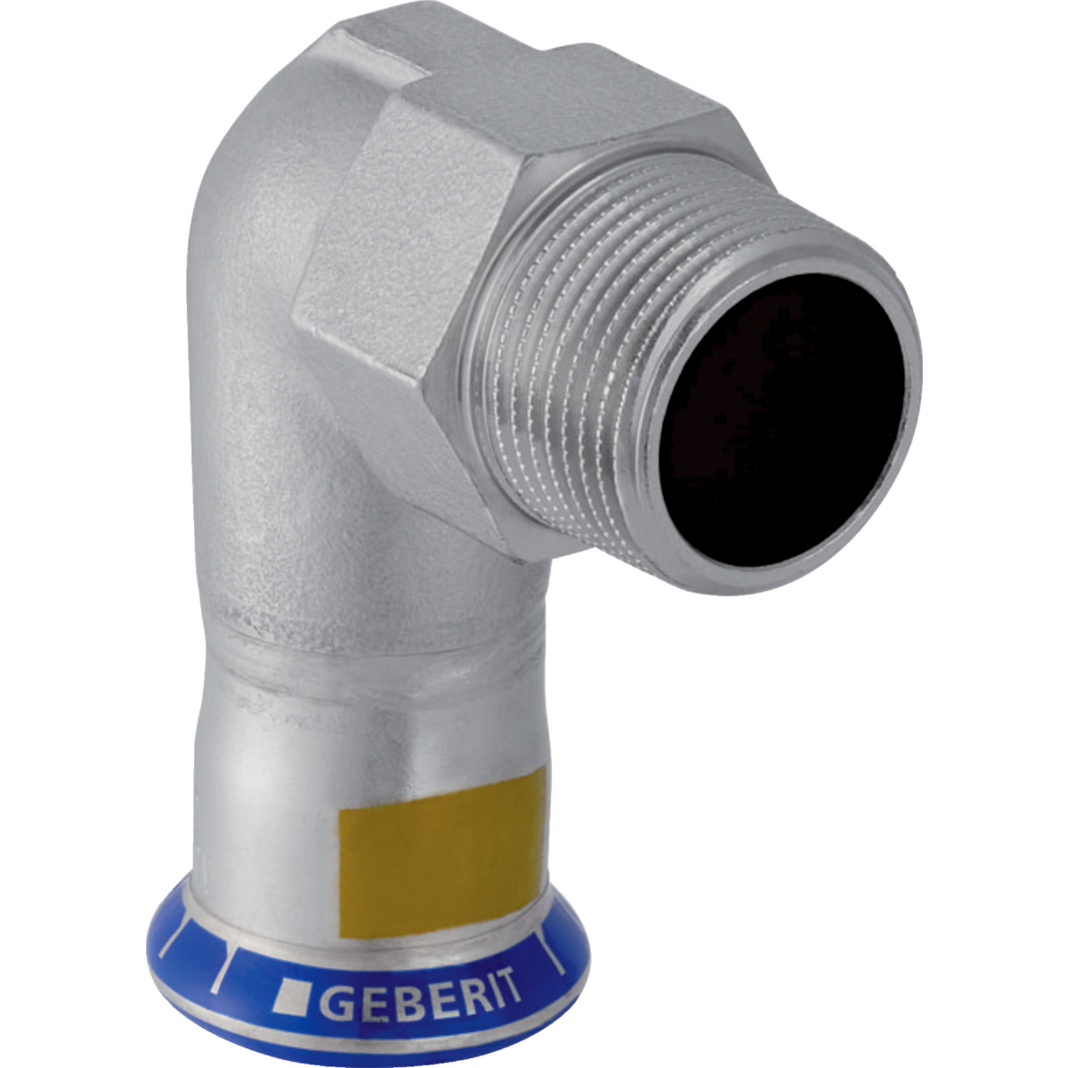 Equerre 90° Geberit Mapress acier inoxydable avec filetage extérieur (gaz): d15mm R1/2"
Traits:
- Manchon à sertir avec bouchon de protection jaune
- Marqué en jaune
- Non serti non étanche
- Indicateur de sertissage
- Joint d'étanchéité en HNBR jaune
- Sans silicone
Usage:
- Pour biogaz
- Pour gaz liquéfiés
- Pour gaz naturels