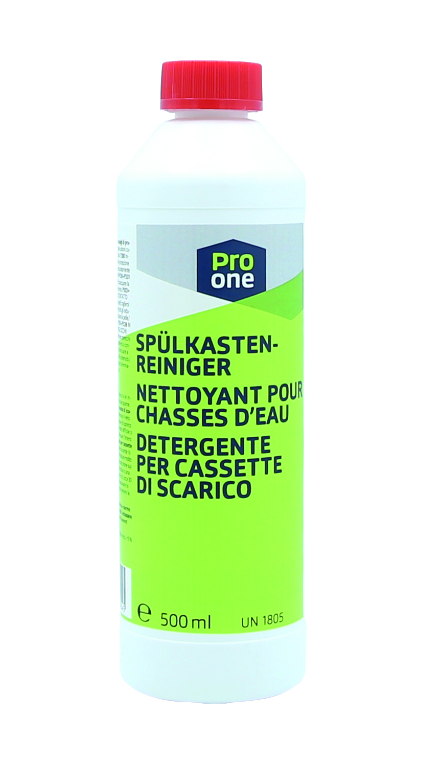 Detergente per la cassetta di risciacquamento del WC ProOne per la pulizia rapida della cassetta di risciacquamento sporca, toglie potente, veloce e delicatamente calcare e depositi, UN 1805 acido fosforico in soluzione 8
