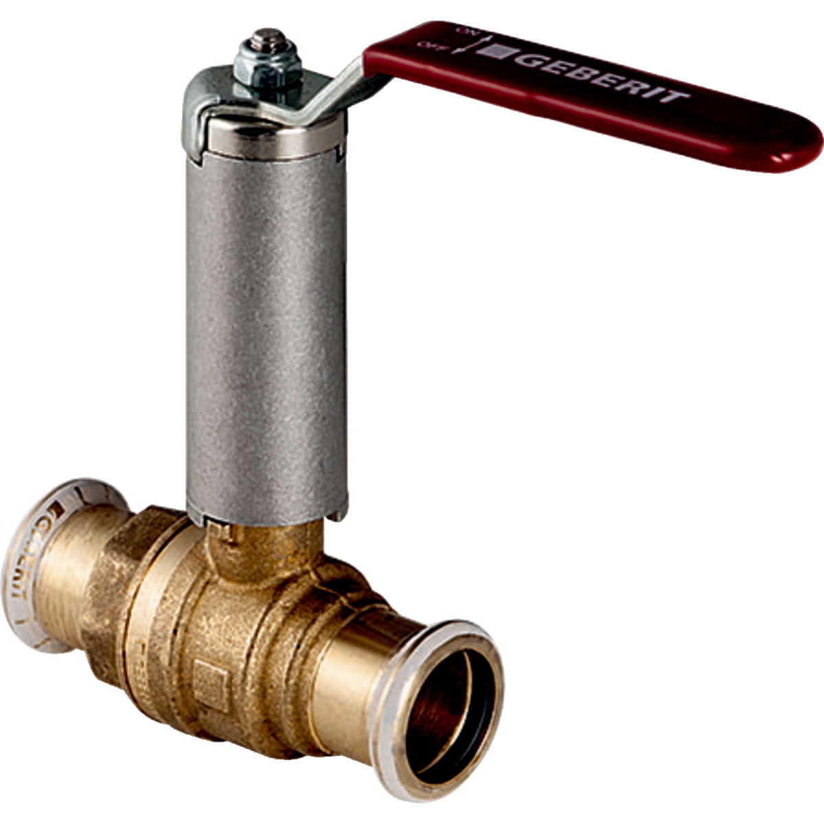 Robinet à bille Geberit Mapress, eau non potable, avec levier de déclenchement désaxé: laiton, d15mm