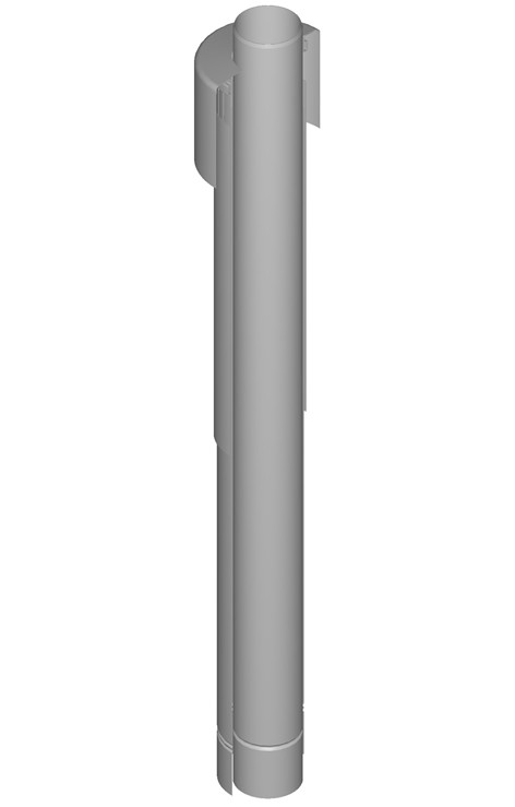 D 80/125 - pp/pp weiss beschichtet; D 100/150 - pp/Stahl weiss beschichtet