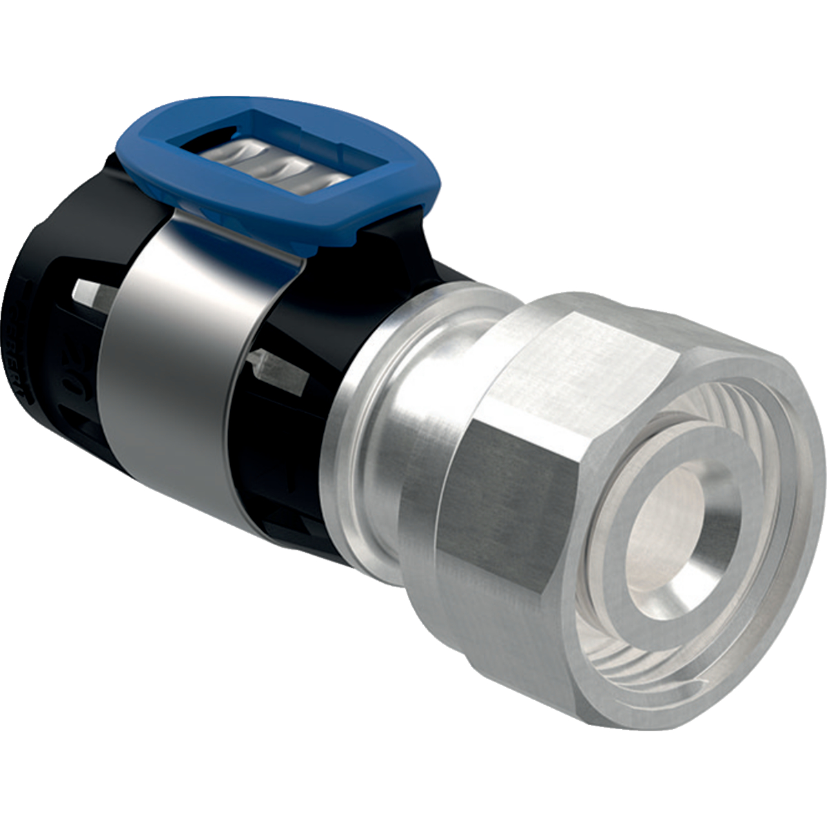 Raccord Geberit FlowFit pour eurocône, avec écrou de serrage: d=16mm, G=3/4'', nckelé