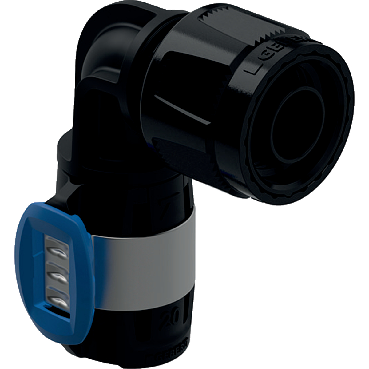 Equerre intermédiaire 90° Geberit FlowFit avec MasterFix: d=16mm, RpMF=1/2''