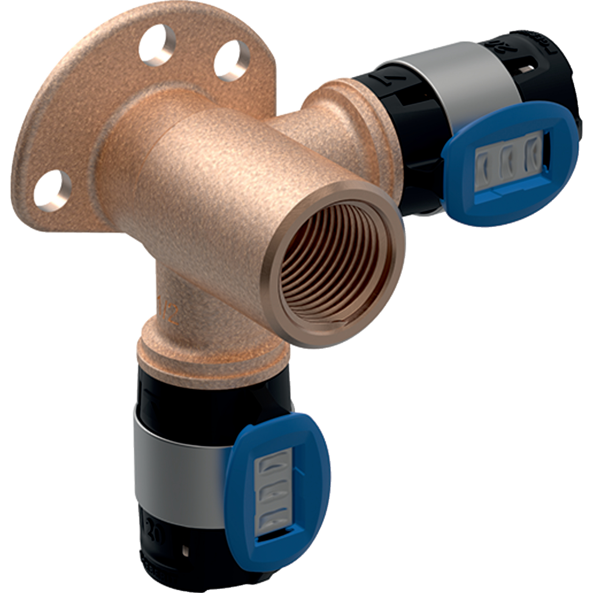 Equerre de raccordement 90° Geberit FlowFit: d=20mm, Rp=1/2'', L=3.6cm