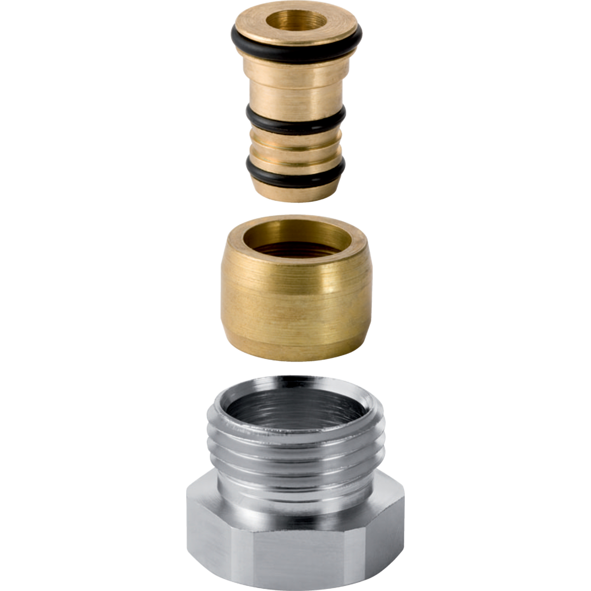 Geberit Anschlussverschraubung mit Aussengewinde: d=16mm, G=1/2'', vernickelt
