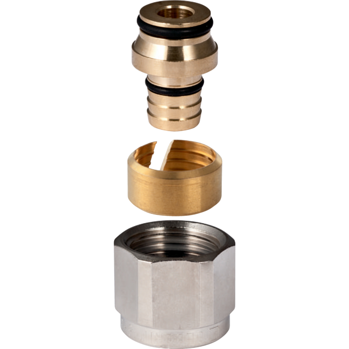 Raccord union Geberit FlowFit avec filetage intérieur: d=16mm, G=1/2'', nickelé
Traits:
- Raccord par bague de serrage
- Écrou de serrage en laiton, nickelé
- Joint torique en EPDM
Usage:
- Convient uniquement au chauffage et au refroidissement
- Pour lʼeau de refroidissement et de chauffage sans antigel
- Pour le raccordement à des distributeurs et vannes de radiateur avec raccord par bague de serrage G 1/2"
- Pour tuyaux du système ML Geberit
- Pour lʼeau de refroidissement et de chauffage avec antigel
Livraison:
- Set à 2 pièces