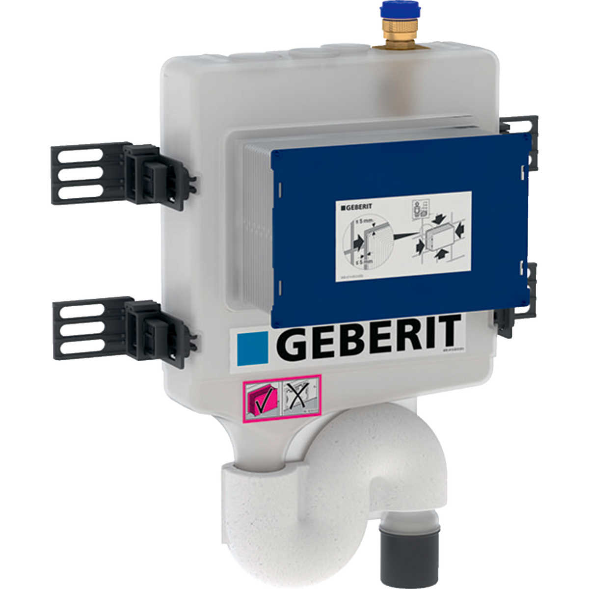 Rinçage hygiénique Geberit sans interfaces : 1 raccord d'eau à droite, RMF=1/2", d=50 mm