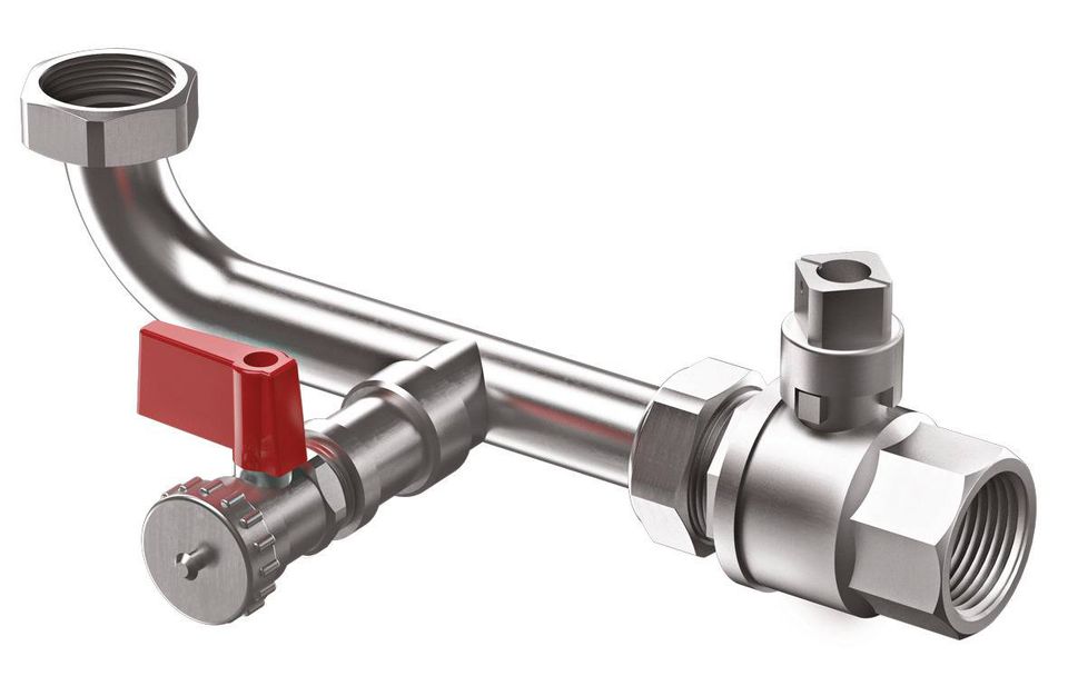 Reflex Groupe de raccordement AG 1", avec sectionnement et vidange, sécurisés 100 °C, 10 bar