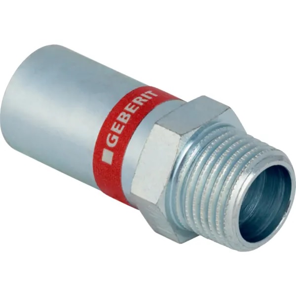 Raccord Geberit Mapress acier carbone avec filetage extérieur et extrémité à emboîter: d18mm R1/2"
Traits:
- Galvanisé à l'extérieur