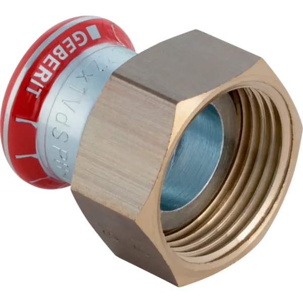 Raccord Geberit Mapress acier carbone avec écrou de serrage: d18mm G3/4"
Traits:
- Manchon à sertir avec bouchon de protection transparent
- Galvanisé à l'extérieur
- Indicateur de sertissage
- Non serti non étanche
- Écrou de serrage en laiton
- Joint d'étanchéité plat en EPDM
- Joint d'étanchéité en CIIR noir
Usage:
- Pour eau d'extinction d'incendie (mouillé)
- Pour lʼeau de refroidissement et de chauffage sans antigel
- Convient uniquement pour des filetages d'un diamètre intérieur ≤ di, voir le tableau
- Pour eau de chauffage urbain ≤ 120 °C
- Pour sprinkler (mouillé)
- Pour lʼeau de refroidissement et de chauffage avec antigel