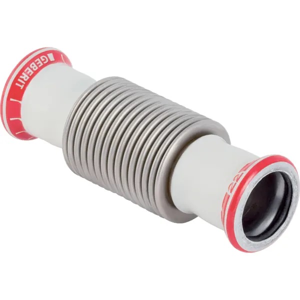 Compensateur axial Geberit Mapress acier carbone avec manchons à sertir: d=108mm
Traits:
- Non serti non étanche
- Manchon à sertir avec bouchon de protection transparent
- Indicateur de sertissage
- Joint d'étanchéité en CIIR noir
- Extérieur blanc
- Soufflet en acier inoxydable
Usage:
- Convient uniquement pour des fluides liquides
- Exclusivement pour absorber la dilatation en longueur axiale