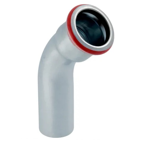 Coude Geberit Mapress acier carbone avec extrémité à emboîter: 45° d12mm