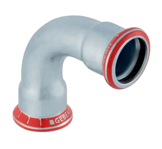 Coude Geberit Mapress acier carbone: 90° d18mm
Traits:
- Galvanisé à l'extérieur
- Non serti non étanche
- Joint d'étanchéité en CIIR noir
- Indicateur de sertissage
- Manchon à sertir avec bouchon de protection transparent
Usage:
- Pour eau d'extinction d'incendie (mouillé)
- Pour lʼeau de refroidissement et de chauffage sans antigel
- Pour lʼeau de refroidissement et de chauffage avec antigel
- Pour sprinkler (mouillé)
- Pour eau de chauffage urbain ≤ 120 °C