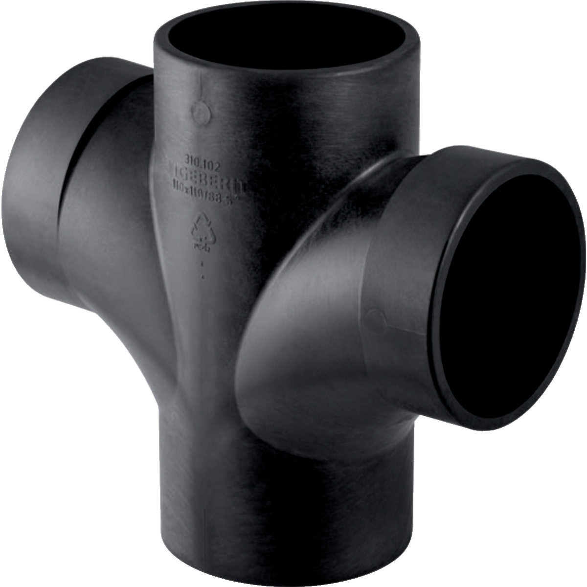 Embranchement 88.5° Geberit Silent-db20 avec départ coudé, double: d110mm d1=110mm