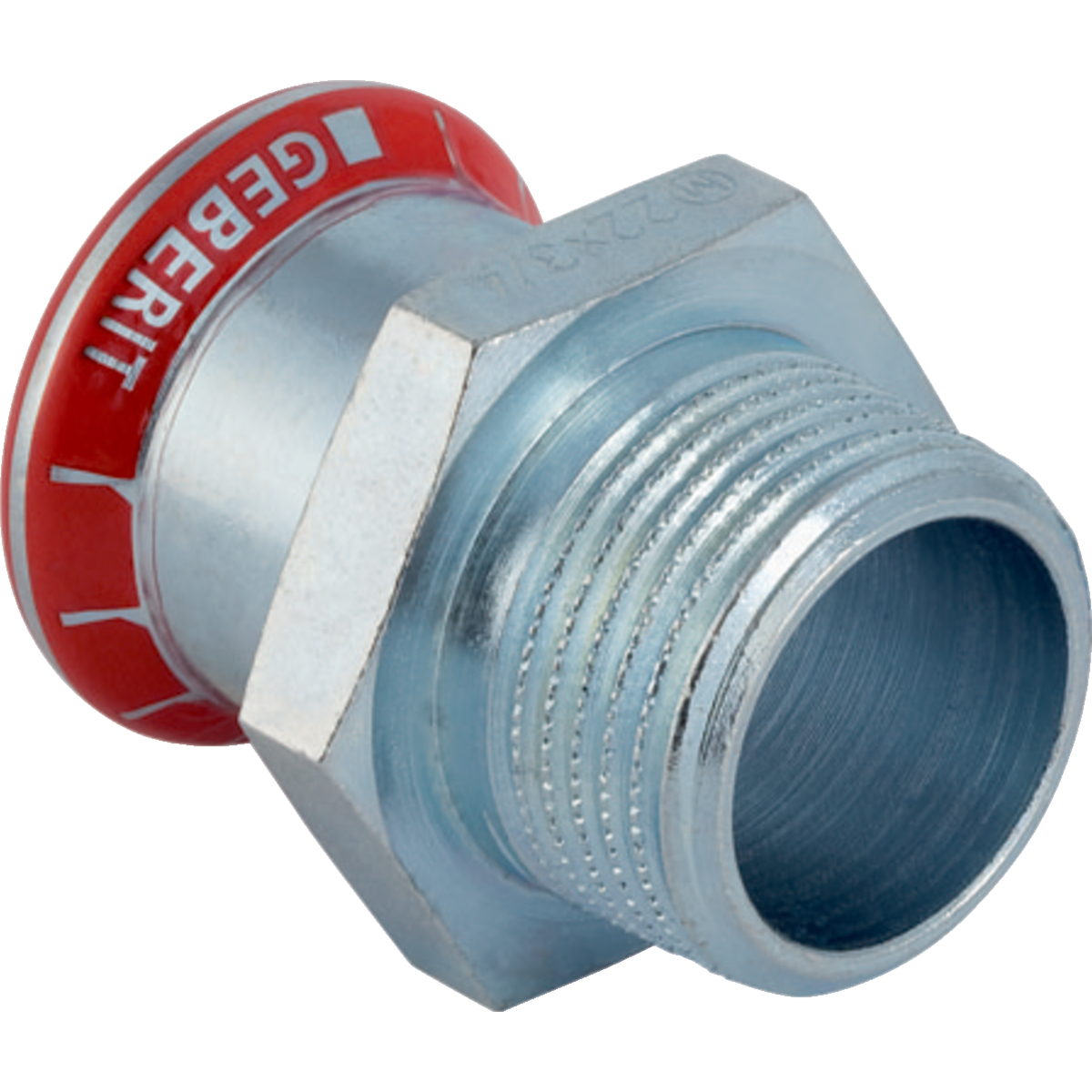 Raccord Geberit Mapress acier carbone avec filetage extérieur: d42mm R1 1/2"
Traits:
- Galvanisé à l'extérieur
- Non serti non étanche
- Joint d'étanchéité en CIIR noir
- Indicateur de sertissage
- Manchon à sertir avec bouchon de protection transparent
Usage:
- Pour eau d'extinction d'incendie (mouillé)
- Pour lʼeau de refroidissement et de chauffage sans antigel
- Pour lʼeau de refroidissement et de chauffage avec antigel
- Pour sprinkler (mouillé)
- Pour eau de chauffage urbain ≤ 120 °C