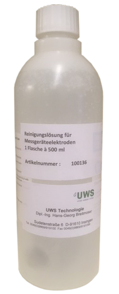 Solution nettoyante UWS pour électrodes d'appareils de mesure, bouteille de 500 ml