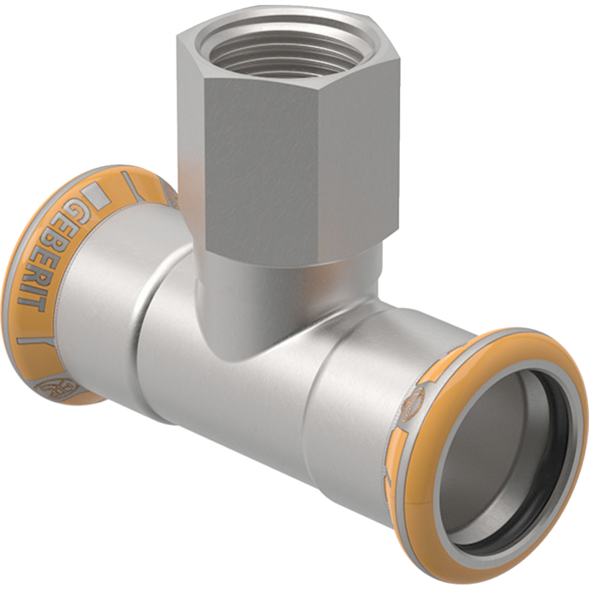 Té Geberit Mapress Therm avec filetage intérieur: d=15mm, Rp=1/2", d1=15mm