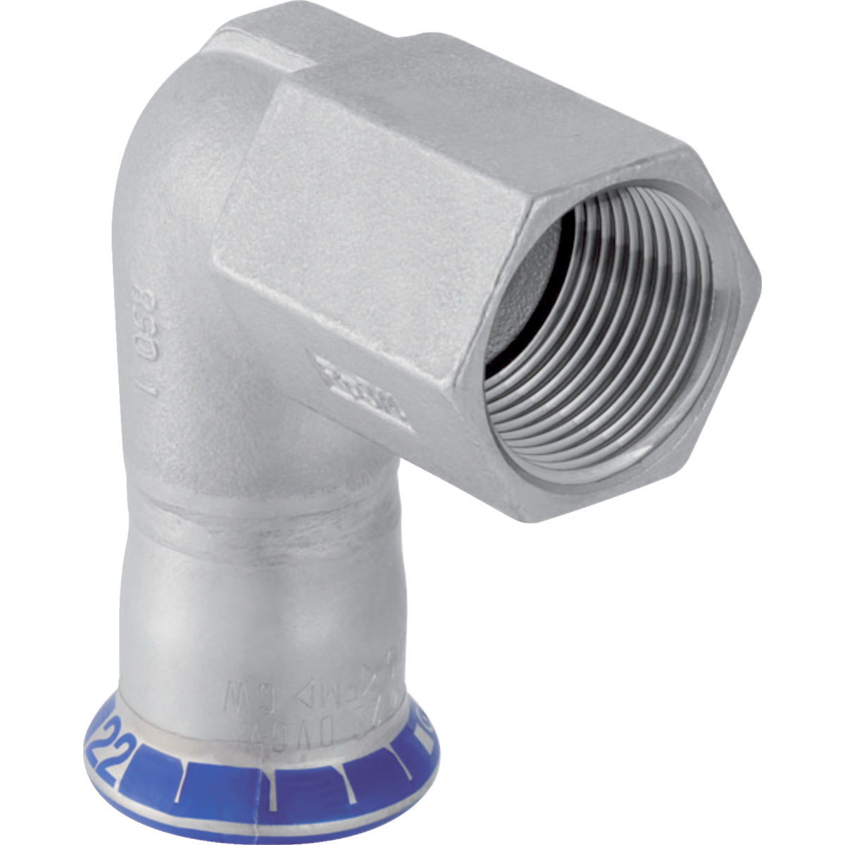 Équerre intermédiaire 90° Geberit Mapress acier inoxydable avec filetage intérieur: d=22mm, Rp=1/2", L1=4.9cm
Traits:
- Non serti non étanche
- Manchon à sertir avec bouchon de protection transparent
- Indicateur de sertissage
- Joint d'étanchéité en CIIR noir
Usage:
- Pour gaz industriels (p. ex. acétylène, gaz de protection en soudage)
- Pour air comprimé (classe de pureté d'huile 0–3)
- Pour eau traitée
- Pour dépression
- Pour eaux grises et noires avec valeur de pH > 6.0
- Pour gaz inertes (p. ex. azote)
- Pour lʼeau de refroidissement et de chauffage sans antigel
- Pour substances chimiques et fluides techniques
- Pour eau d'extinction d'incendie (mouillé)
- Pour eau d'extinction d'incendie (mouillé/sec, sec)
- Pour eau non potable et de processus
- Pour vapeur saturée ≤ 120 °C
- Pour eau potable froide et chaude
- Pour eau de chauffage urbain ≤ 120 °C
- Pour les eaux pluviales dont le pH > 6.0
- Pour sprinkler (mouillé)
- Pour lʼeau de refroidissement et de chauffage avec antigel