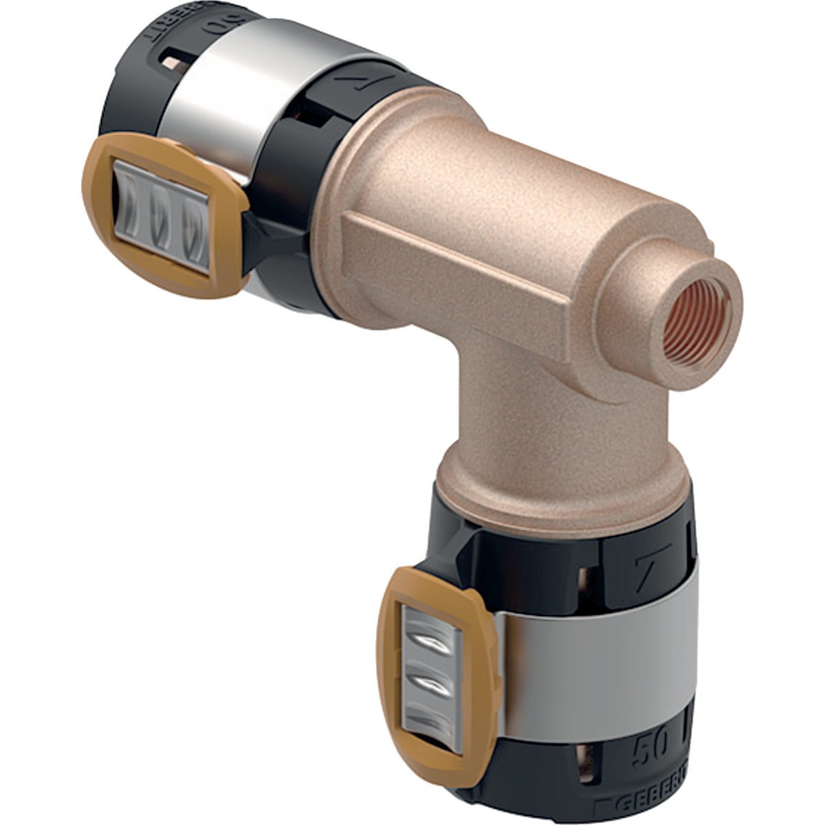 Té Geberit FlowFit avec filetage intérieur latéral: d=50mm, Rp=1/2"
Traits:
- Sans plomb
- Filetage avec bouchon de protection transparent
- Raccord à sertir avec cape de protection transparente
- Joint torique en EPDM
- Indicateur de sertissage
- Non serti non étanche
Usage:
- Pour lʼeau de refroidissement et de chauffage sans antigel
- Pour substances chimiques et fluides techniques
- Pour eau d'extinction d'incendie (mouillé)
- Pour eau d'extinction d'incendie (mouillé/sec, sec)
- Pour eau de mer
- Pour eau non potable et de processus
- Pour gaz inertes (p. ex. azote)
- Pour dépression
- Pour lʼeau de refroidissement et de chauffage avec antigel
- Pour eau traitée
- Pour air comprimé (classe de pureté d'huile 0–3)
- Pour eau potable froide et chaude
- Pour les eaux pluviales dont le pH > 6.0