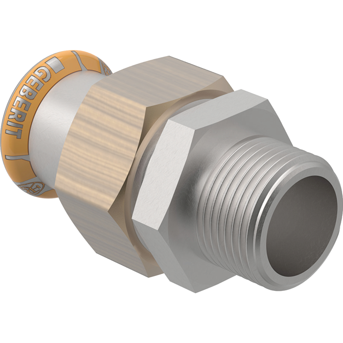 Raccord intermédiaire Geberit Mapress Therm avec filetage extérieur: d=15mm, R=1/2"
Traits:
- Indicateur de sertissage
- Joint d'étanchéité en CIIR noir
- Écrou de serrage en laiton
- Non autorisé pour les installations d’eau potable
- Joint d'étanchéité plat en EPDM
- Non serti non étanche
Usage:
- Pour gaz inertes (p. ex. azote)
- Pour dépression
- Pour air comprimé (classe de pureté d'huile 0–3)
- Pour lʼeau de refroidissement et de chauffage avec antigel
- Pour lʼeau de refroidissement et de chauffage sans antigel
- Pour l’eau froide de climatisation avec antigel
- Pour l’eau froide de climatisation sans antigel
- Pour la technique du bâtiment et l'industrie
- Pour eau de chauffage urbain ≤ 120 °C