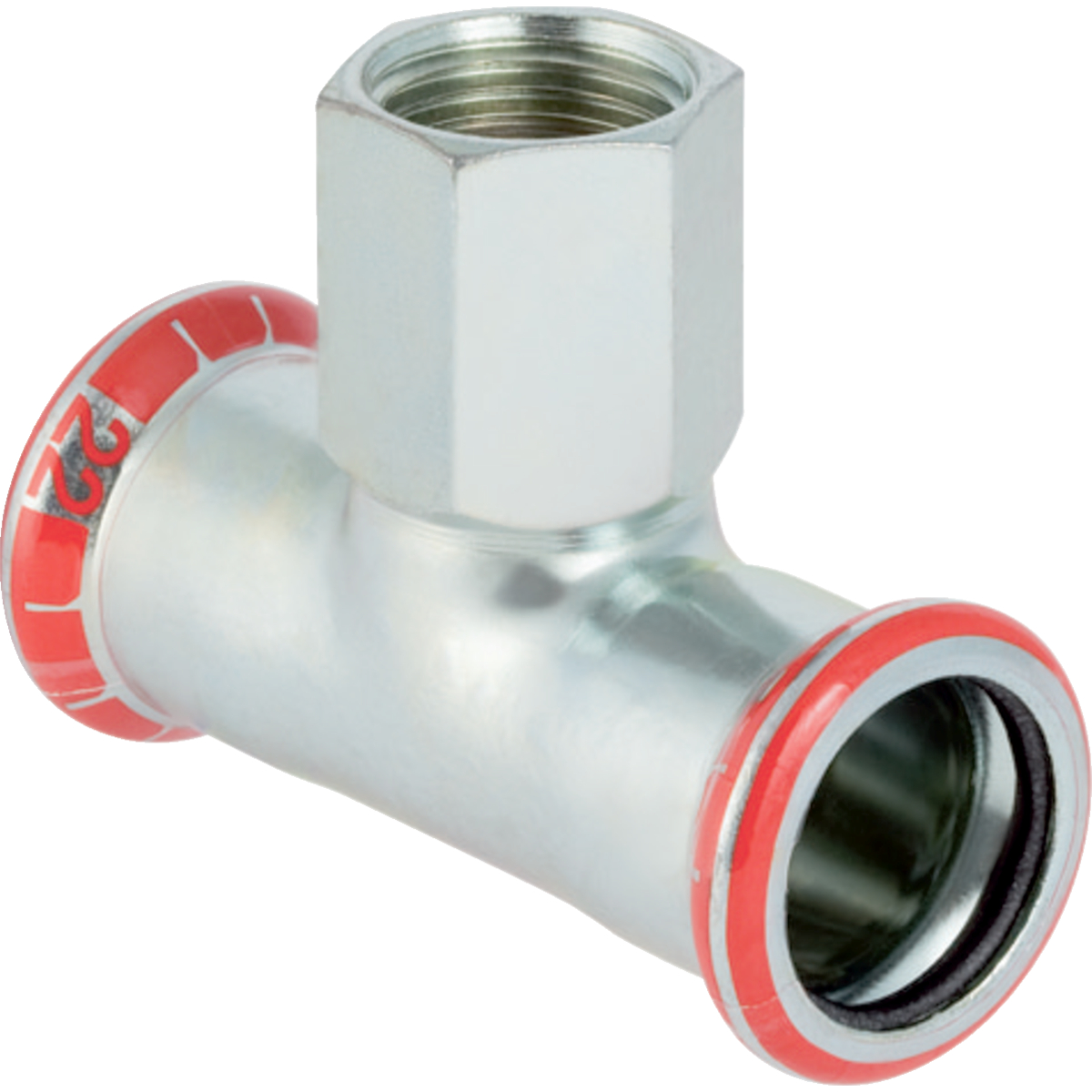 Té Geberit Mapress acier carbone avec filetage intérieur: d42mm Rp1/2" d1=42mm
Traits:
- Galvanisé à l'extérieur
- Non serti non étanche
- Joint d'étanchéité en CIIR noir
- Indicateur de sertissage
- Manchon à sertir avec bouchon de protection transparent
Usage:
- Pour eau d'extinction d'incendie (mouillé)
- Pour lʼeau de refroidissement et de chauffage sans antigel
- Pour lʼeau de refroidissement et de chauffage avec antigel
- Pour sprinkler (mouillé)
- Pour eau de chauffage urbain ≤ 120 °C