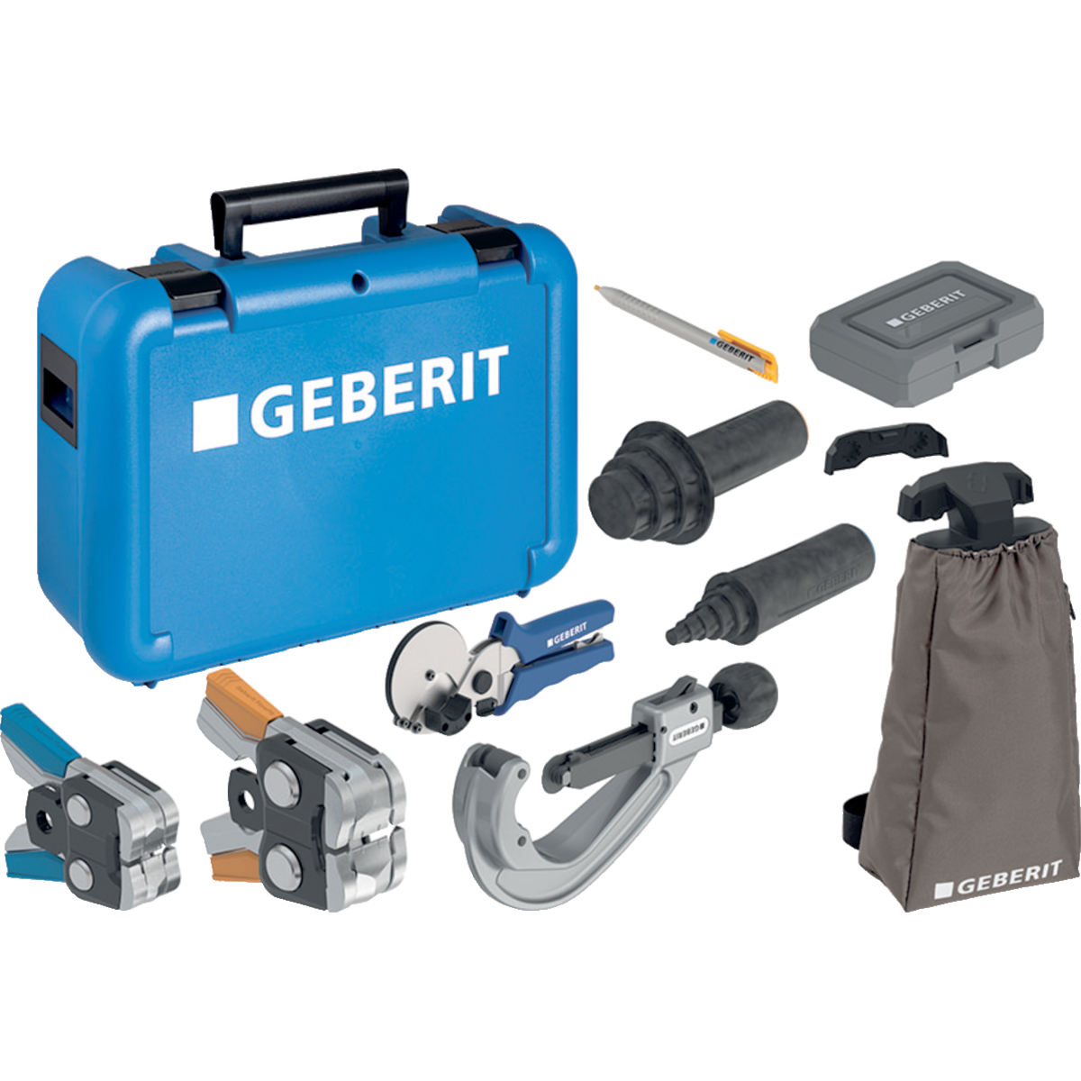 Set de mâchoires Geberit FlowFit [2], dans coffre: d=16 / 20 / 25 / 32 / 40 / 50 / 63 / 75mm