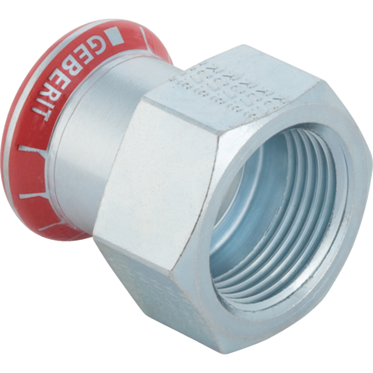 Raccord Geberit Mapress acier carbone avec filetage intérieur: d42mm Rp1 1/2"
Traits:
- Galvanisé à l'extérieur
- Non serti non étanche
- Joint d'étanchéité en CIIR noir
- Indicateur de sertissage
- Manchon à sertir avec bouchon de protection transparent
Usage:
- Pour eau d'extinction d'incendie (mouillé)
- Pour lʼeau de refroidissement et de chauffage sans antigel
- Pour lʼeau de refroidissement et de chauffage avec antigel
- Pour sprinkler (mouillé)
- Pour eau de chauffage urbain ≤ 120 °C