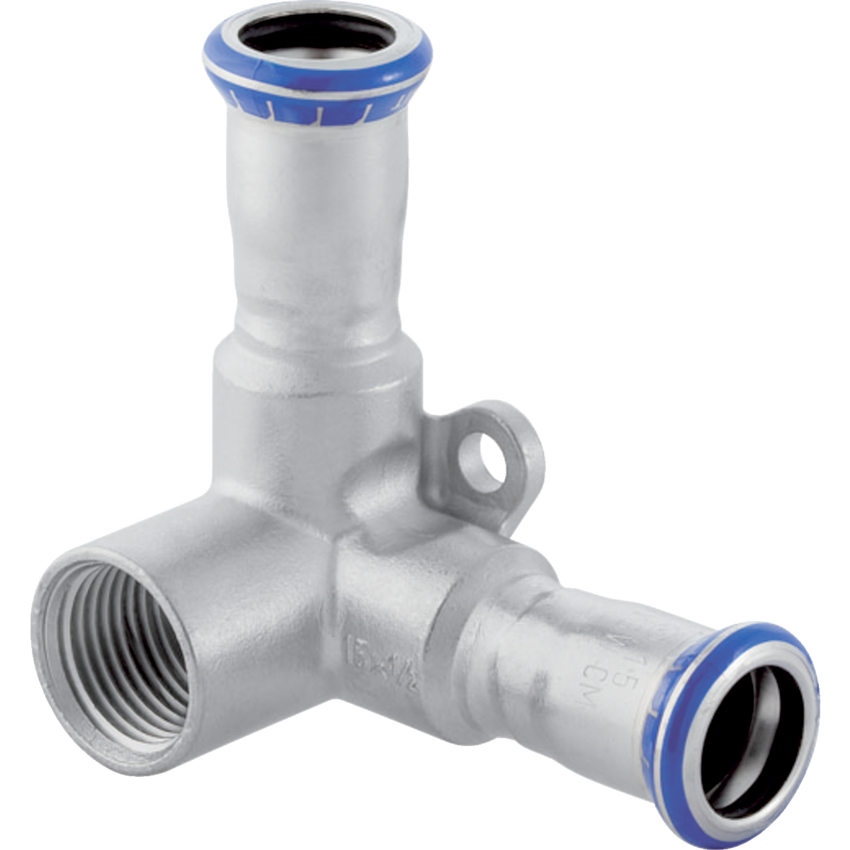 Équerre de raccordement 90° Geberit Mapress acier inoxydable: d=18mm, Rp=1/2, d1=18mm, L1=6.2cm
Traits:
- Non serti non étanche
- Manchon à sertir avec bouchon de protection transparent
- Indicateur de sertissage
- Joint d'étanchéité en CIIR noir
- Deux points de fixation
Usage:
- Pour air comprimé (classe de pureté d'huile 0–3)
- Pour eau traitée
- Pour dépression
- Pour eaux grises et noires avec valeur de pH > 6.0
- Pour gaz inertes (p. ex. azote)
- Pour lʼeau de refroidissement et de chauffage sans antigel
- Pour substances chimiques et fluides techniques
- Pour eau d'extinction d'incendie (mouillé)
- Pour eau d'extinction d'incendie (mouillé/sec, sec)
- Pour eau non potable et de processus
- Pour vapeur saturée ≤ 120 °C
- Pour gaz industriels (p. ex. acétylène, gaz de protection en soudage)
- Pour eau potable froide et chaude
- Pour eau de chauffage urbain ≤ 120 °C
- Pour les eaux pluviales dont le pH > 6.0
- Pour sprinkler (mouillé)
- Pour lʼeau de refroidissement et de chauffage avec antigel