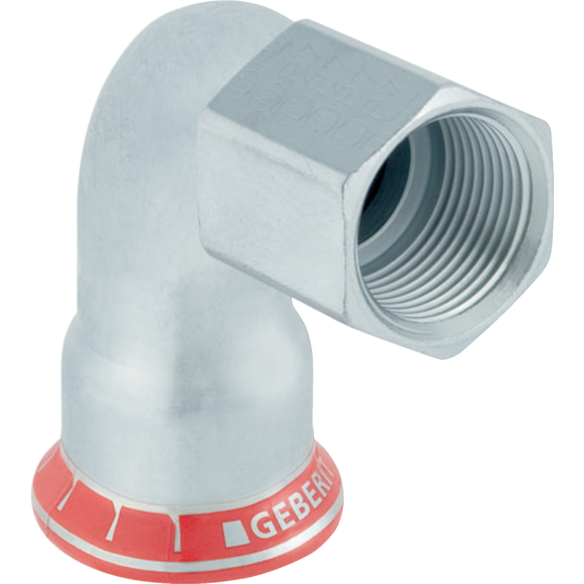 Equerre 90° Geberit Mapress acier carbone avec filetage intérieur: d28mm Rp1"
Traits:
- Galvanisé à l'extérieur
- Non serti non étanche
- Joint d'étanchéité en CIIR noir
- Indicateur de sertissage
- Manchon à sertir avec bouchon de protection transparent
Usage:
- Pour eau d'extinction d'incendie (mouillé)
- Pour lʼeau de refroidissement et de chauffage sans antigel
- Pour lʼeau de refroidissement et de chauffage avec antigel
- Pour sprinkler (mouillé)
- Pour eau de chauffage urbain ≤ 120 °C