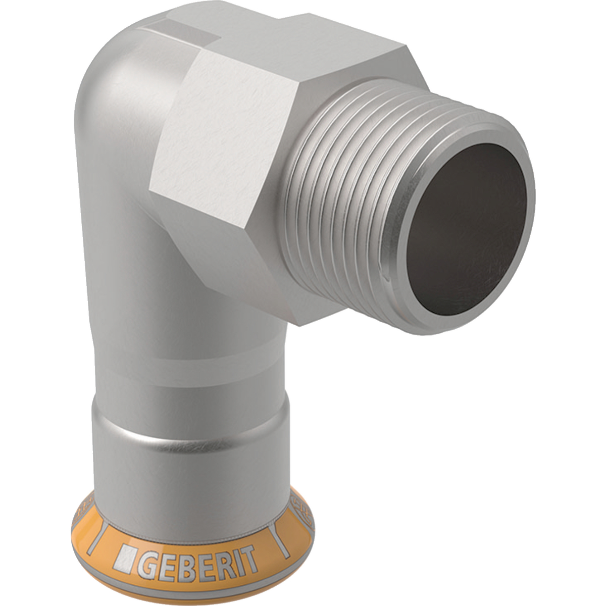 Équerre intermédiaire 90° Geberit Mapress Therm avec filetage extérieur: d=15mm, R=1/2"