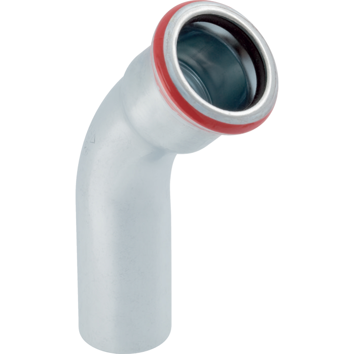 Coude Geberit Mapress acier carbone avec extrémité à emboîter: 45° d35mm
Traits:
- Galvanisé à l'extérieur
- Non serti non étanche
- Joint d'étanchéité en CIIR noir
- Indicateur de sertissage
- Manchon à sertir avec bouchon de protection transparent
Usage:
- Pour eau d'extinction d'incendie (mouillé)
- Pour lʼeau de refroidissement et de chauffage sans antigel
- Pour lʼeau de refroidissement et de chauffage avec antigel
- Pour sprinkler (mouillé)
- Pour eau de chauffage urbain ≤ 120 °C