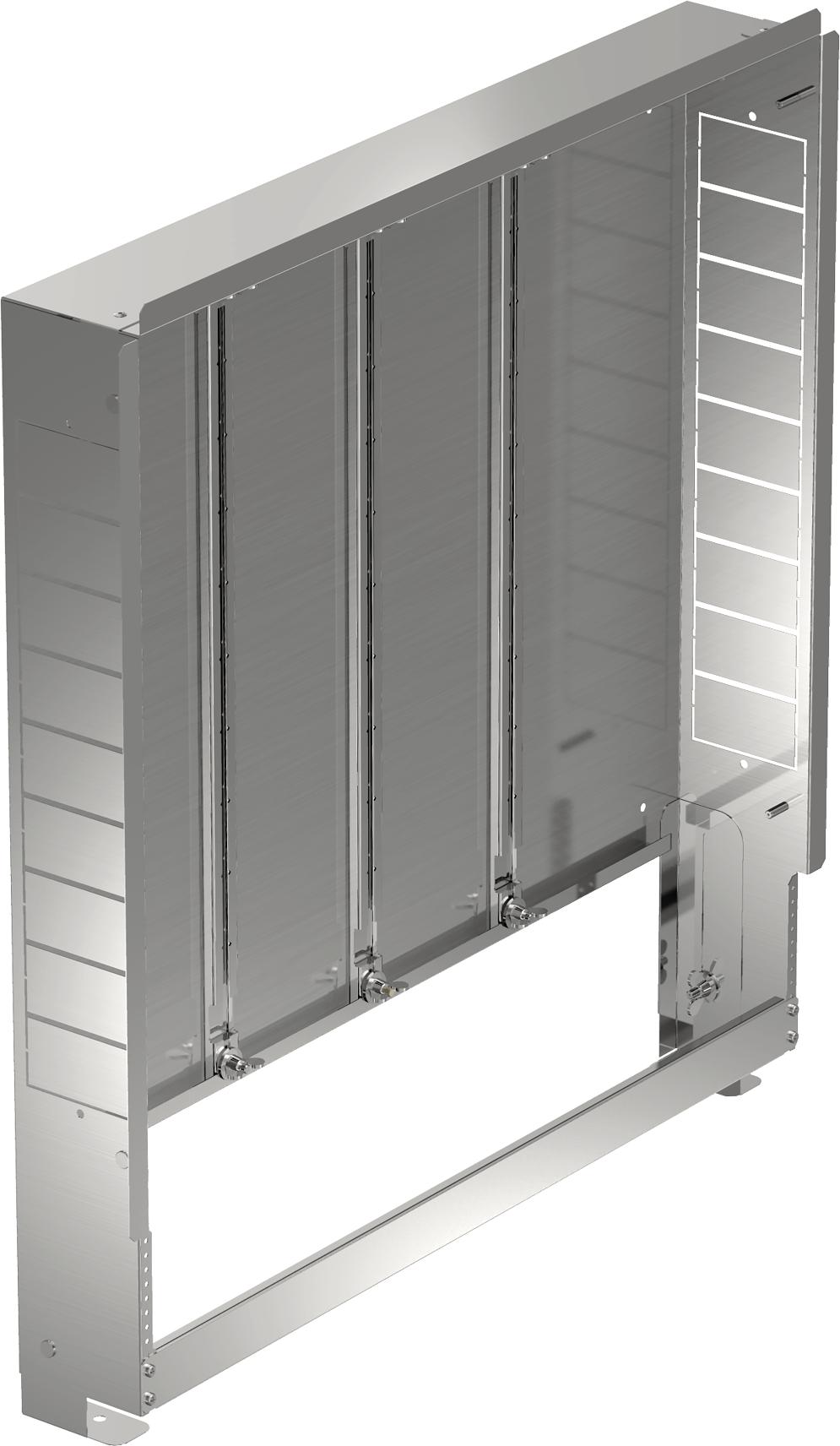 Verteilerschrank ohne Rahmen und Tür als Unterputzlösung
- Kompatibel zu allen Rahmen / Türen Unterputz
- Tiefe 110 mm, durch Rahmen / Tür um 40 mm auf 150 mm erweiterbar
- Höhenverstellbar: 730 - 930 mm
- Fußbodenhöhe: 30 - 230 mm
- Material: verzinktes Stahlblech