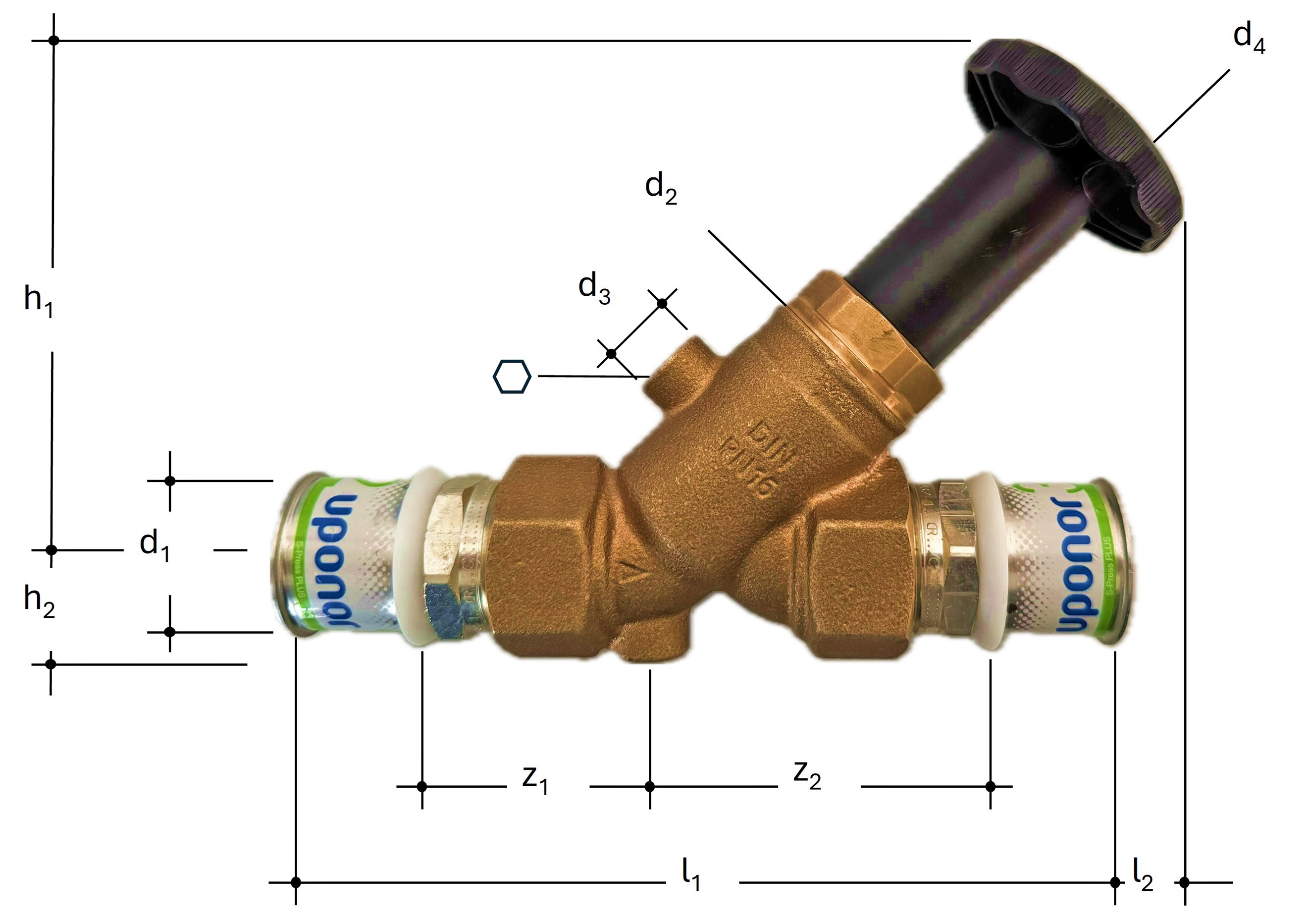 JRG LegioStop Robinet oblique S-Press bronze d 16 mm