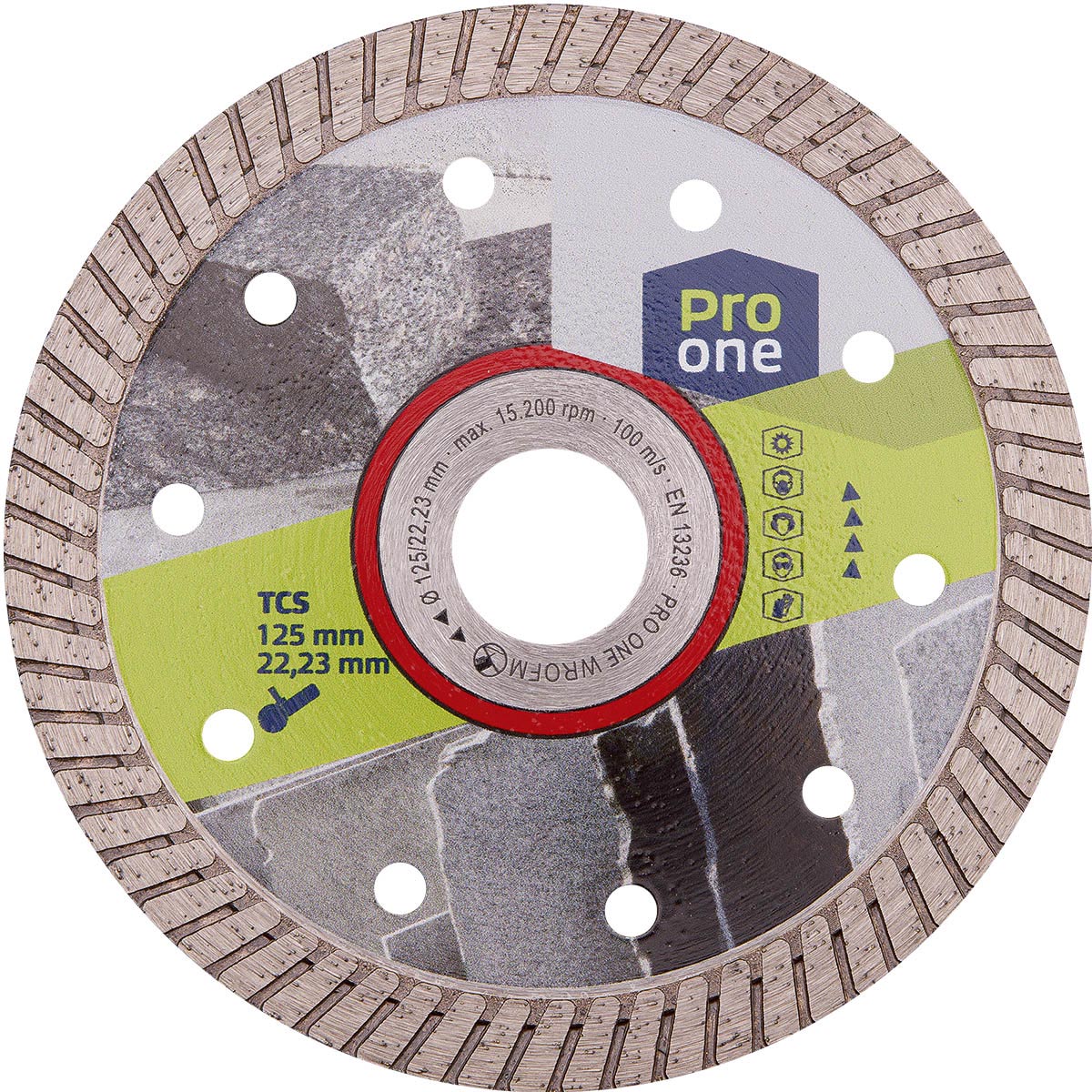 ProOne Disco diamantato TCS 115mm a secco, pietra naturale e artificiale, granito, calcestruzzo, clinker, piastrelle, mattoni