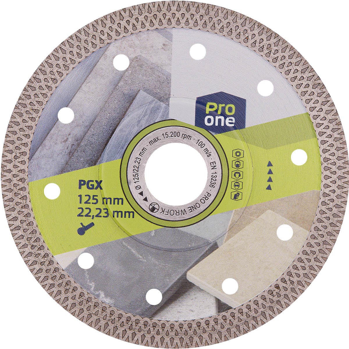 ProOne Disco diamantato PGX 115mm a secco, Gres porcellanato, Granito, Pietra naturale, Ceramica, Marmo, Piastrelle