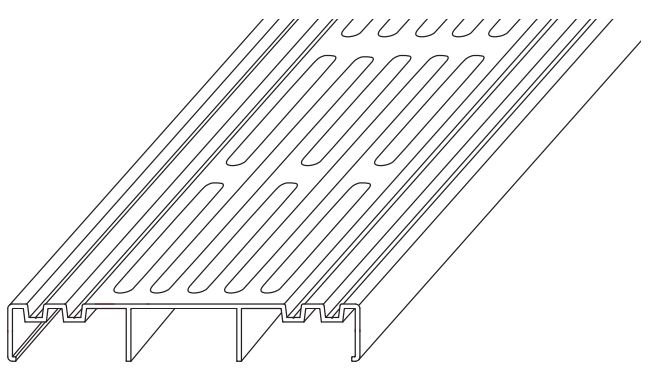 Profil ventilé RELO V 1200 mm anodisé E6/EV1