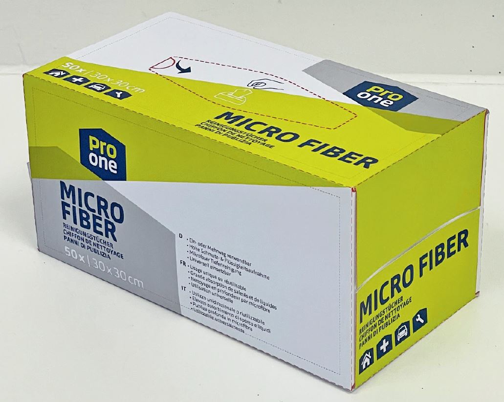 ProOne Panno in microfibra 30x30cm scatola dispenser da 50 pezzi