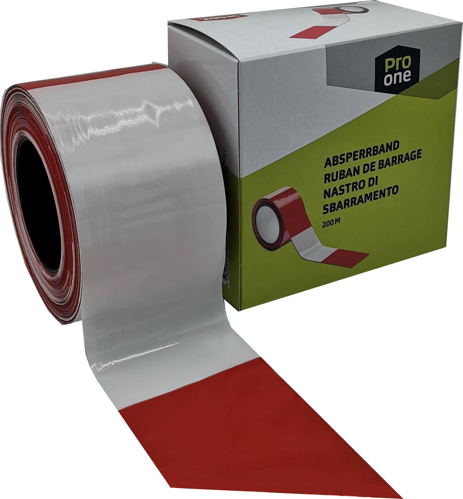 ProOne nastro barriera rosso-bianco 200 m estremamente resistente agli strappi