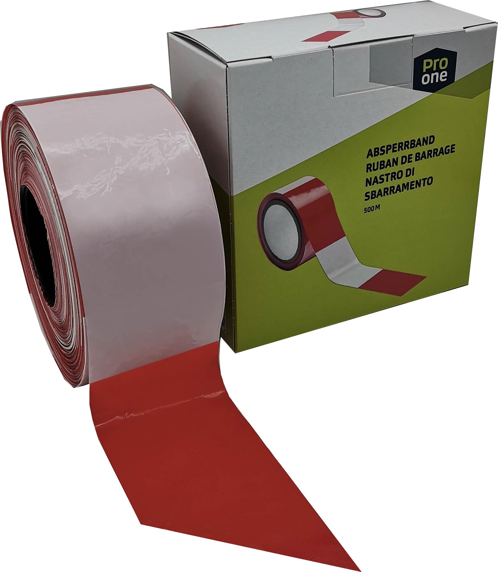 ProOne nastro barriera rosso-bianco 500 m estremamente resistente agli strappi